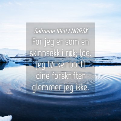 Picture 04 - Salmene 119:83 NORSK - For jeg er som en skinnsekk i røk; {de. jeg - Bible Verse Picture