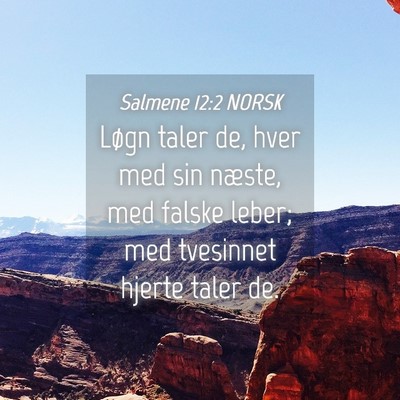 Picture 04 - Salmene 12:2 NORSK - Løgn taler de, hver med sin næste, med falske - Bible Verse Picture