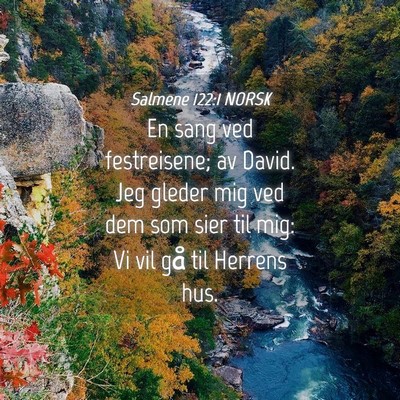 Picture 04 - Salmene 122:1 NORSK - En sang ved festreisene; av David. Jeg gleder mig - Bible Verse Picture