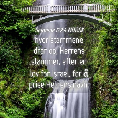 Picture 04 - Salmene 122:4 NORSK - hvor stammene drar op, Herrens stammer, efter en - Bible Verse Picture