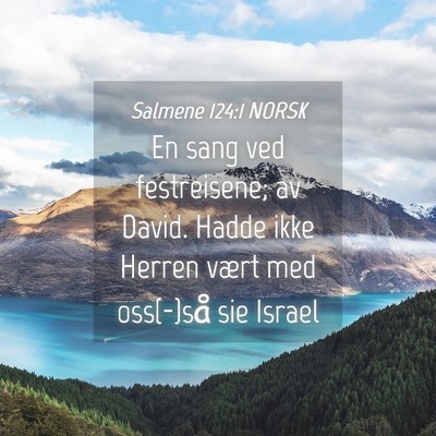Picture 04 - Salmene 124:1 NORSK - En sang ved festreisene; av David. Hadde ikke - Bible Verse Picture