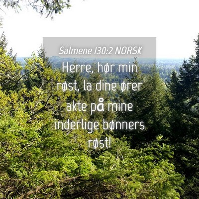 Picture 04 - Salmene 130:2 NORSK - Herre, hør min røst, la dine ører akte på - Bible Verse Picture