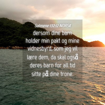 Picture 04 - Salmene 132:12 NORSK - dersom dine barn holder min pakt og mine - Bible Verse Picture