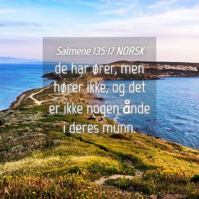 Picture 04 - Salmene 135:17 NORSK - de har ører, men hører ikke, og det er ikke - Bible Verse Picture