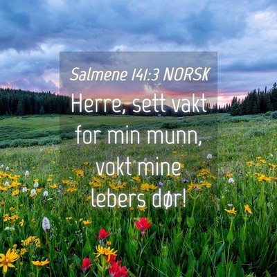Picture 04 - Salmene 141:3 NORSK - Herre, sett vakt for min munn, vokt mine lebers - Bible Verse Picture
