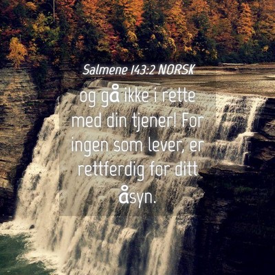 Picture 04 - Salmene 143:2 NORSK - og gå ikke i rette med din tjener! For ingen som - Bible Verse Picture