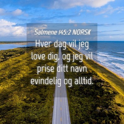 Picture 04 - Salmene 145:2 NORSK - Hver dag vil jeg love dig, og jeg vil prise ditt - Bible Verse Picture