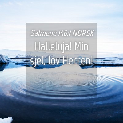 Picture 04 - Salmene 146:1 NORSK - Halleluja! Min sjel, lov - Bible Verse Picture