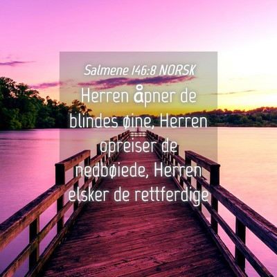 Picture 04 - Salmene 146:8 NORSK - Herren åpner de blindes øine, Herren opreiser - Bible Verse Picture
