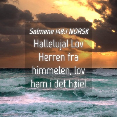 Picture 04 - Salmene 148:1 NORSK - Halleluja! Lov Herren fra himmelen, lov ham i det - Bible Verse Picture