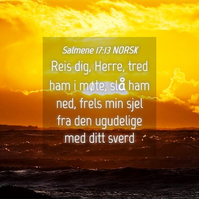 Picture 04 - Salmene 17:13 NORSK - Reis dig, Herre, tred ham i møte, slå ham ned, - Bible Verse Picture