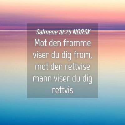 Picture 04 - Salmene 18:25 NORSK - Mot den fromme viser du dig from, mot den - Bible Verse Picture