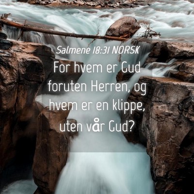 Picture 04 - Salmene 18:31 NORSK - For hvem er Gud foruten Herren, og hvem er en - Bible Verse Picture