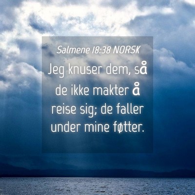 Picture 04 - Salmene 18:38 NORSK - Jeg knuser dem, så de ikke makter å reise sig; - Bible Verse Picture