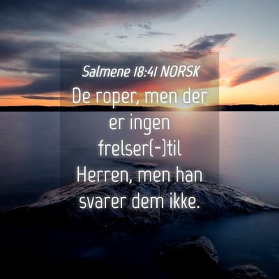 Picture 04 - Salmene 18:41 NORSK - De roper, men der er ingen frelser(-)til Herren, - Bible Verse Picture