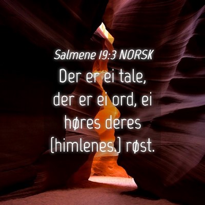 Picture 04 - Salmene 19:3 NORSK - Der er ei tale, der er ei ord, ei høres deres - Bible Verse Picture