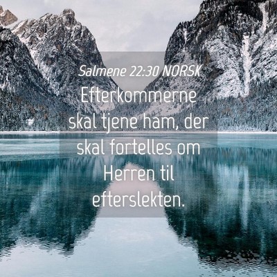 Picture 04 - Salmene 22:30 NORSK - Efterkommerne skal tjene ham, der skal fortelles - Bible Verse Picture