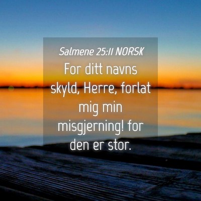 Picture 04 - Salmene 25:11 NORSK - For ditt navns skyld, Herre, forlat mig min - Bible Verse Picture