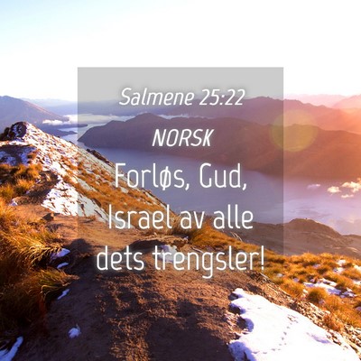 Picture 04 - Salmene 25:22 NORSK - Forløs, Gud, Israel av alle dets - Bible Verse Picture