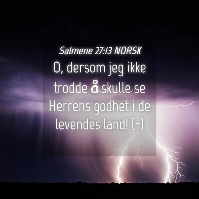 Picture 04 - Salmene 27:13 NORSK - O, dersom jeg ikke trodde å skulle se Herrens - Bible Verse Picture