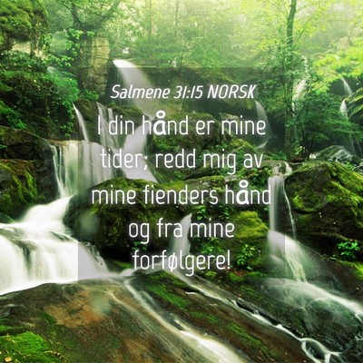 Picture 04 - Salmene 31:15 NORSK - I din hånd er mine tider; redd mig av mine - Bible Verse Picture