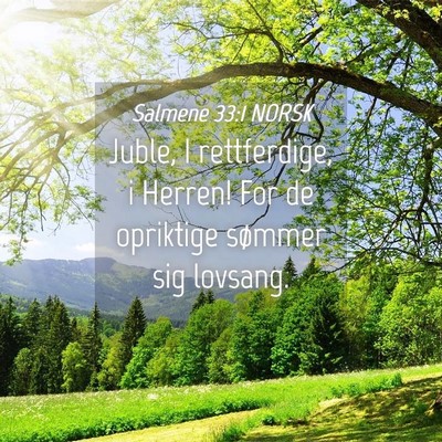Picture 04 - Salmene 33:1 NORSK - Juble, I rettferdige, i Herren! For de opriktige - Bible Verse Picture