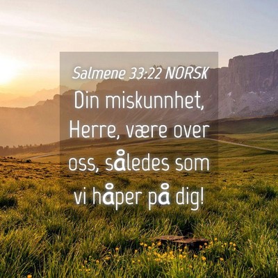 Picture 04 - Salmene 33:22 NORSK - Din miskunnhet, Herre, være over oss, således - Bible Verse Picture