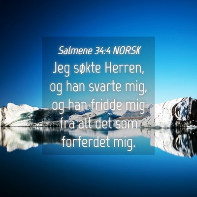 Picture 04 - Salmene 34:4 NORSK - Jeg søkte Herren, og han svarte mig, og han - Bible Verse Picture