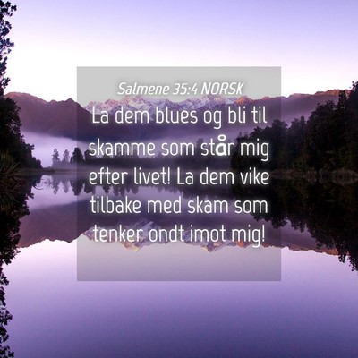 Picture 04 - Salmene 35:4 NORSK - La dem blues og bli til skamme som står mig - Bible Verse Picture