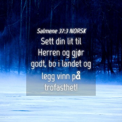Picture 04 - Salmene 37:3 NORSK - Sett din lit til Herren og gjør godt, bo i - Bible Verse Picture