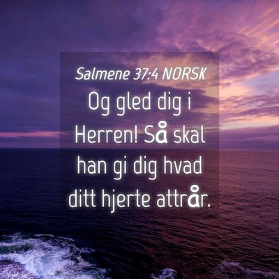 Picture 04 - Salmene 37:4 NORSK - Og gled dig i Herren! Så skal han gi dig hvad - Bible Verse Picture