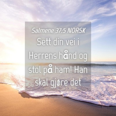 Picture 04 - Salmene 37:5 NORSK - Sett din vei i Herrens hånd og stol på ham! Han - Bible Verse Picture