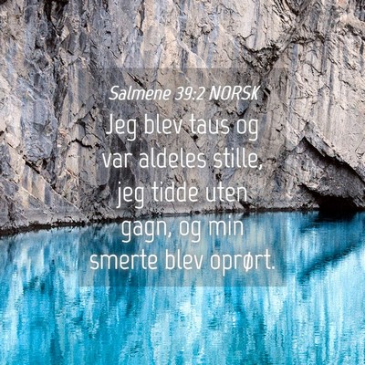 Picture 04 - Salmene 39:2 NORSK - Jeg blev taus og var aldeles stille, jeg tidde - Bible Verse Picture
