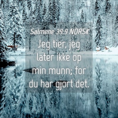Picture 04 - Salmene 39:9 NORSK - Jeg tier, jeg later ikke op min munn; for du har - Bible Verse Picture
