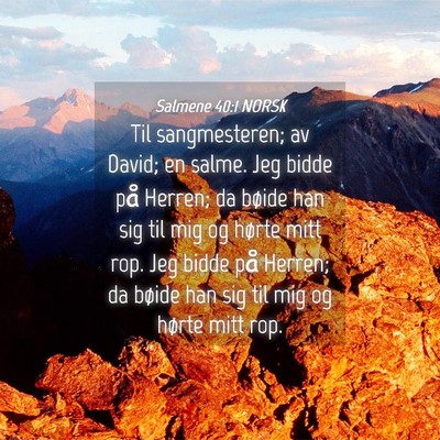 Picture 04 - Salmene 40:1 NORSK - Til sangmesteren; av David; en salme. Jeg bidde - Bible Verse Picture
