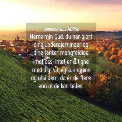 Picture 04 - Salmene 40:5 NORSK - Herre min Gud, du har gjort dine undergjerninger - Bible Verse Picture