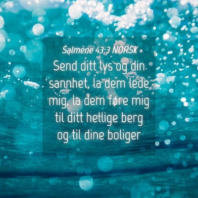 Picture 04 - Salmene 43:3 NORSK - Send ditt lys og din sannhet, la dem lede mig, la - Bible Verse Picture