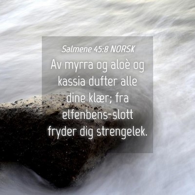 Picture 04 - Salmene 45:8 NORSK - Av myrra og aloè og kassia dufter alle dine - Bible Verse Picture