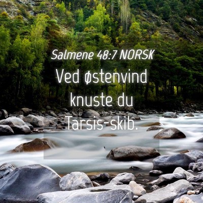 Picture 04 - Salmene 48:7 NORSK - Ved østenvind knuste du - Bible Verse Picture