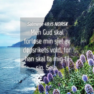 Picture 04 - Salmene 49:15 NORSK - Men Gud skal forløse min sjel av dødsrikets - Bible Verse Picture
