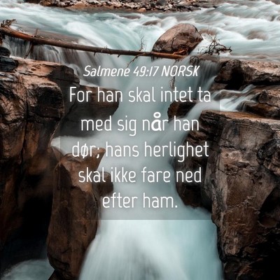 Picture 04 - Salmene 49:17 NORSK - For han skal intet ta med sig når han dør; hans - Bible Verse Picture