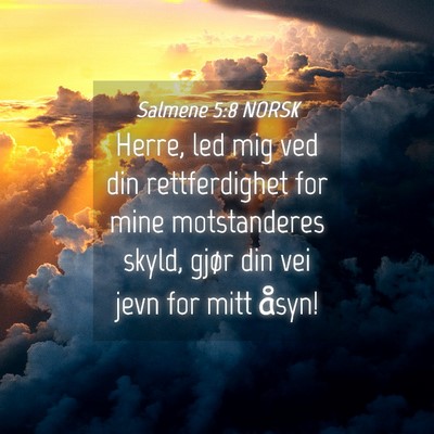 Picture 04 - Salmene 5:8 NORSK - Herre, led mig ved din rettferdighet for mine - Bible Verse Picture