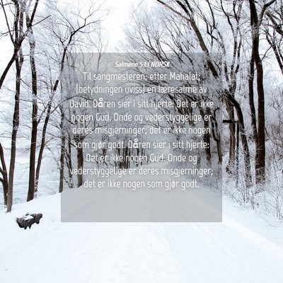 Picture 04 - Salmene 53:1 NORSK - Til sangmesteren; efter Mahalat; {betydningen - Bible Verse Picture