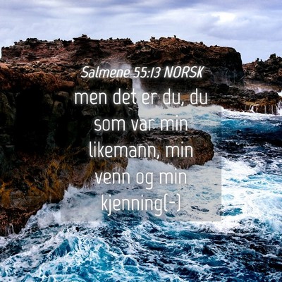 Picture 04 - Salmene 55:13 NORSK - men det er du, du som var min likemann, min venn - Bible Verse Picture