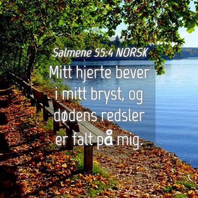 Picture 04 - Salmene 55:4 NORSK - Mitt hjerte bever i mitt bryst, og dødens - Bible Verse Picture