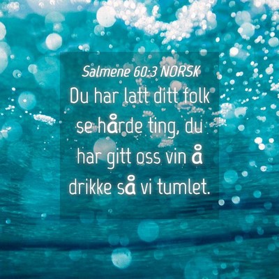 Picture 04 - Salmene 60:3 NORSK - Du har latt ditt folk se hårde ting, du har gitt - Bible Verse Picture