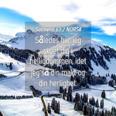 Picture 04 - Salmene 63:2 NORSK - Således har jeg skuet dig i helligdommen, idet - Bible Verse Picture