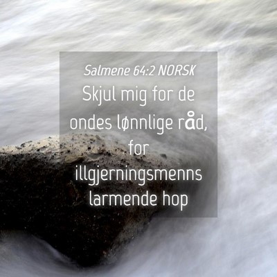 Picture 04 - Salmene 64:2 NORSK - Skjul mig for de ondes lønnlige råd, for - Bible Verse Picture