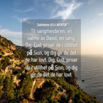 Picture 04 - Salmene 65:1 NORSK - Til sangmesteren; en salme av David; en sang. - Bible Verse Picture