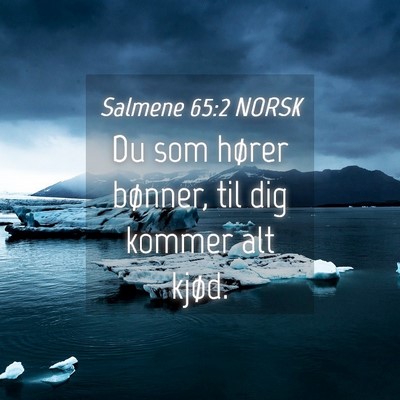 Picture 04 - Salmene 65:2 NORSK - Du som hører bønner, til dig kommer alt - Bible Verse Picture